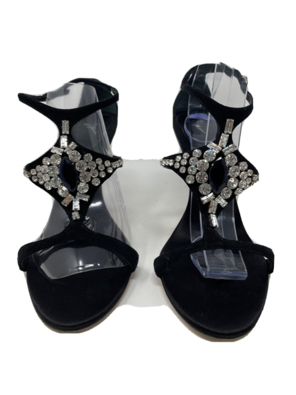 giuseppe zanotti womens heels 39/9 black with crystals